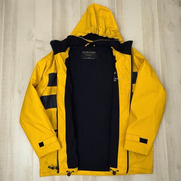 Inland Waters Outfitters Yellow Hooded Jacket XL Cape May Lewes Ferry Nautical - Picture 6 of 12